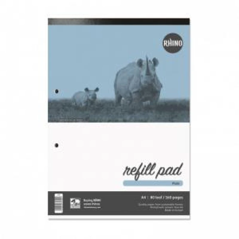 Image of Rhino A4 Refill Pad 160 Page Plain (Pack 10) - V4PH-0 DD