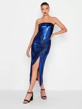 image of Long Tall Sally Two Tone Metallic Midi Dress - Blue Size 10, Women