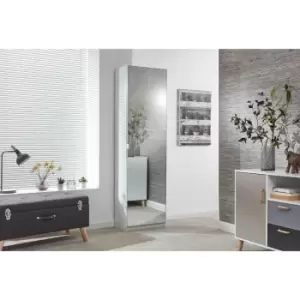 image of 180Cm Mirrored Shoe Cabinet White