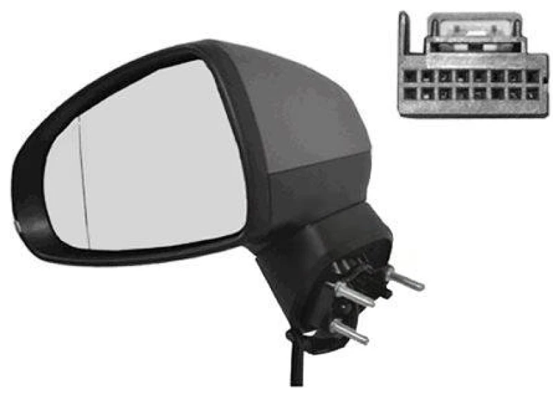 Image of VAN WEZEL 0301807 Wing mirror * HAGUS * Left, Heatable, primed Outside Mirror (50)