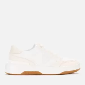 Guess Womens Miles Leather Basket Trainers - White/Cream - UK 4