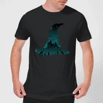 Image of Harry Potter Sorting Hat Silhouette Mens T-Shirt - Black - 3XL - Black