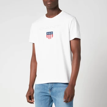 Image of GANT Mens Shield Crewneck T-Shirt - White - M