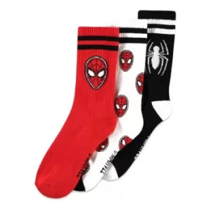 image of MARVEL COMICS Spider-man Classic Logos Sport Socks, 3 Pack, Unisex, 39/42, Multi-colour (SS207630SPN-39/42)