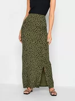 image of Long Tall Sally Khaki Markings Maxi Skirt, Green, Size 20, Women