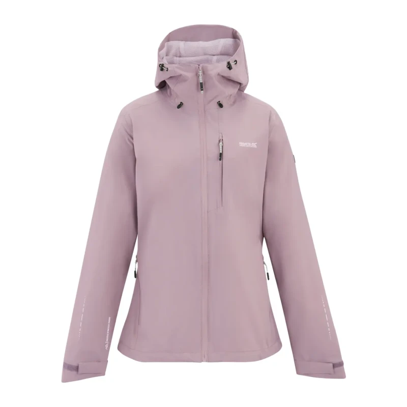 Image of Regatta Womens Oklarna Hooded Walking Waterproof Jacket in Pale Lilac Size: 18 Pale Lilac Female 18