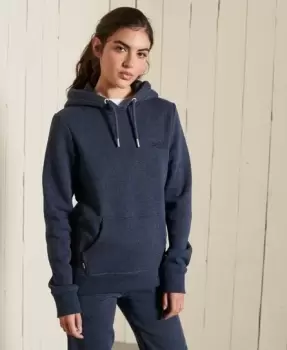 Image of Superdry Womens Vintage Logo Embroidered Hoodie Navy / Vintage Navy Marl - Size: 12