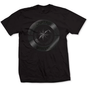 Image of Marvel Comics - Captain Marvel Silver Circle Unisex Large T-Shirt - Black