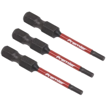 image of Sealey - AK8235 Hex 2.5mm Impact Power Tool Bits 50mm - 3pc