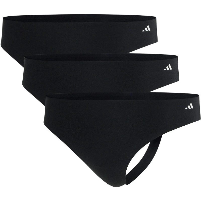Image of adidas Womens 3 Pack Thongs Black female 8 (XS)