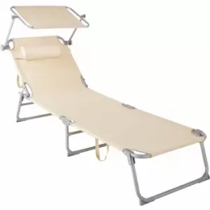 image of Tectake Sun Lounger Chloe Cream