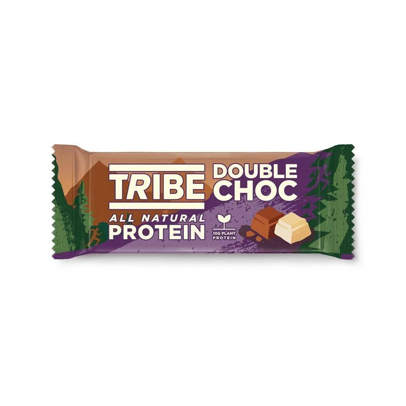 image of 32 x Tribe Double Choc All Natural Protein Bar 50g FULL CASE BBE 31/12/20 CHEAP