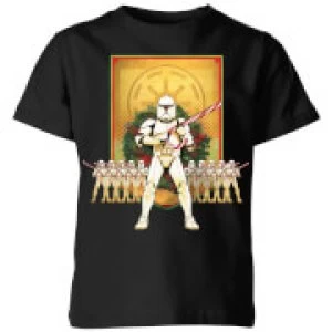 Image of Star Wars Candy Cane Stormtroopers Kids Christmas T-Shirt - Black - 11-12 Years