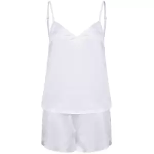 Image of Towel City Ladies/Womens Satin Cami Short PJs (XL/XXL) (White)