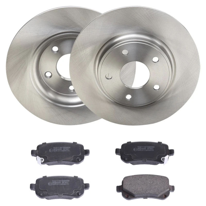 Image of RIDEX 3405B3371 Brake disc and pads set Rear Axle, Brake Disc Type: Solid, with acoustic wear warning Brake Set,disc brakes (3405)