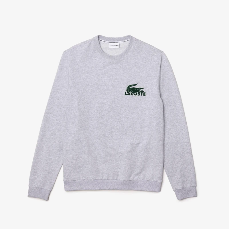 Image of Lacoste Lacoste Crew Sweater Mens - Grey Grey XL