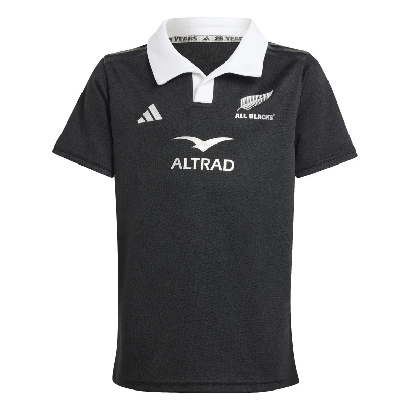 Image of adidas All Blacks Rugby Shirt 2024 Juniors Black 7 - 8 Years