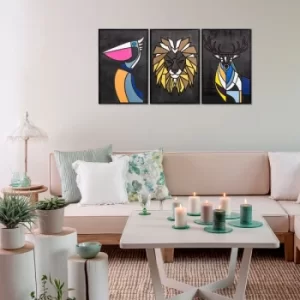 Image of Forest World 3 Multicolor Decorative Wooden Wall Accessory