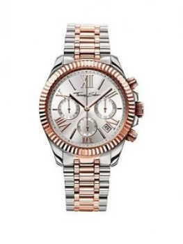 image of Thomas Sabo Divine Silver Tone Chronograph Dial Two Tone Bracelet Ladies Watch, One Colour, Women