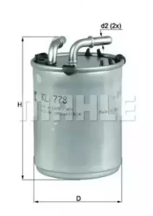 image of Fuel Filter KL778 78444424 by MAHLE Original