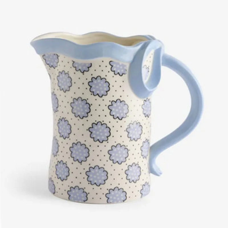 Image of Cath Kidston Blue Bow Ceramic Jug Vase