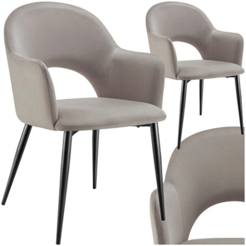 Image of tectake Dining Chair Sasha Set Of 2 - Taupe Size: 2 Pack Taupe Unisex 2 Pack