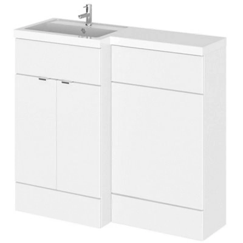 Image of Hudson Reed Fusion 1005mm Left-Hand Basin & Wc Combination Unit, Gloss White