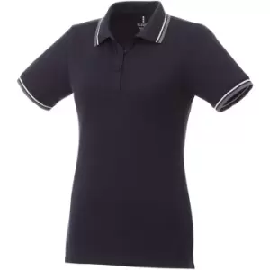 Image of Elevate Womens/Ladies Fairfield Polo With Tipping (XS) (Navy/Grey Melange/White)