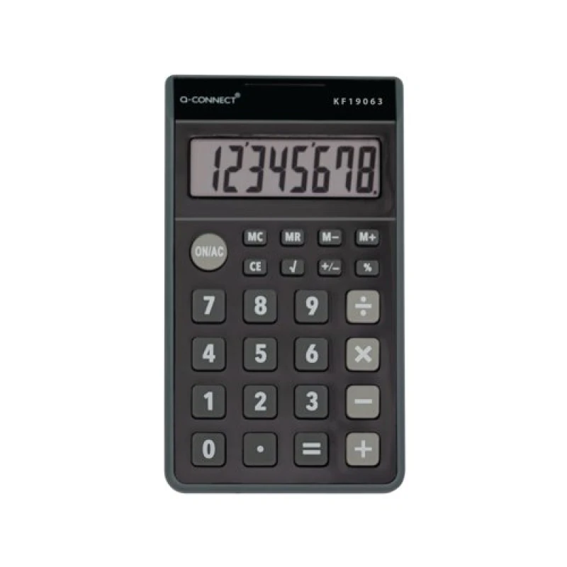 Image of Q-Connect 8 Digit Pocket Calculator Black KF19063