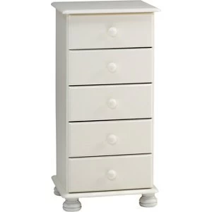 image of Malmo Stained White Pine 5 Drawer Chest (H)901mm (W)441mm (D)383mm