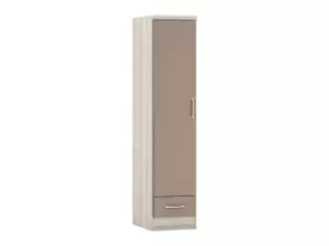 Image of Seconique Nevada Oyster Gloss and Oak 1 Door 1 Drawer Wardrobe
