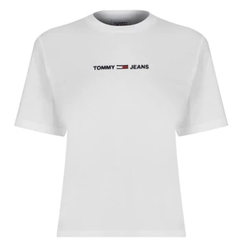 Image of Tommy Jeans Tommy Jeans Linear Logo T Shirt - White YBR