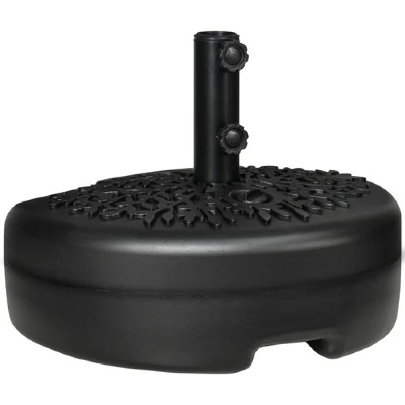 Image of Outsunny Half Round Patio Umbrella Base for 3.8cm or 4.8cm Pole, Black Black