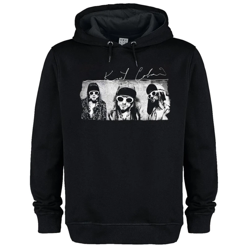 Image of Amplified Amplified Men Frohmans Photos Kurt Cobain Hoodie in Black Size: X-Small Black XS Male 5063693000219