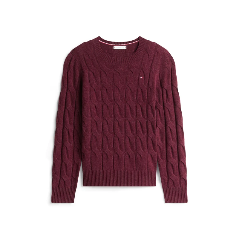 Image of Tommy Hilfiger Long Sleeve Sweater Burgundy - Tommy Hilfiger - Size: XL Burgundy Female XL PV84304