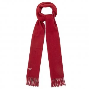 Image of Barbour Unisex Plain Lambswool Scarf Red