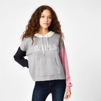 image of Jack Wills Riley Knitted Hoodie - Pink Navy