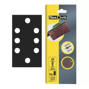 Image of Flexovit 63642526337 1/3 Sanding Sheets Orbital 93 x 230mm Perfora...