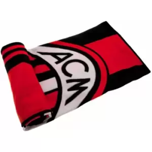 image of Ac Milan fc Crest Fleece Blanket, Red/Black, 127 x 152 Cm