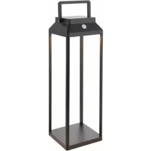 image of 450mm Solar Powered Outdoor Table Lamp - Warm White LED - Textured Black