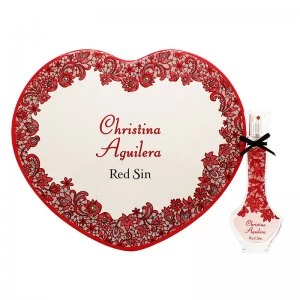 Image of Christina Aguilera Red Sin Gift Set 30ml Eau de Parfum + Tin Heart Box