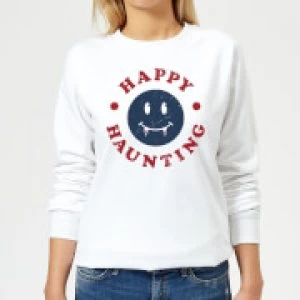 Image of Happy Haunting Fang Womens Sweatshirt - White - 3XL
