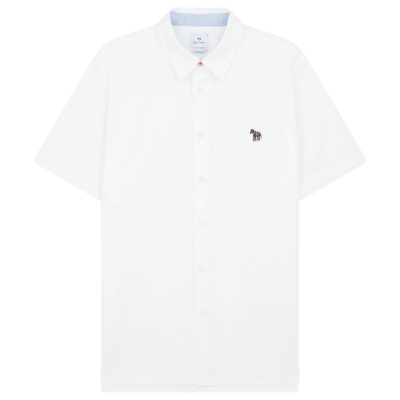 Image of Paul Smith Mens Short-Sleeve Plain Shirt White 01 male 2XL