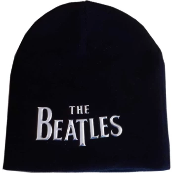 Image of The Beatles - Drop T Logo Beanie Hat - Black/White