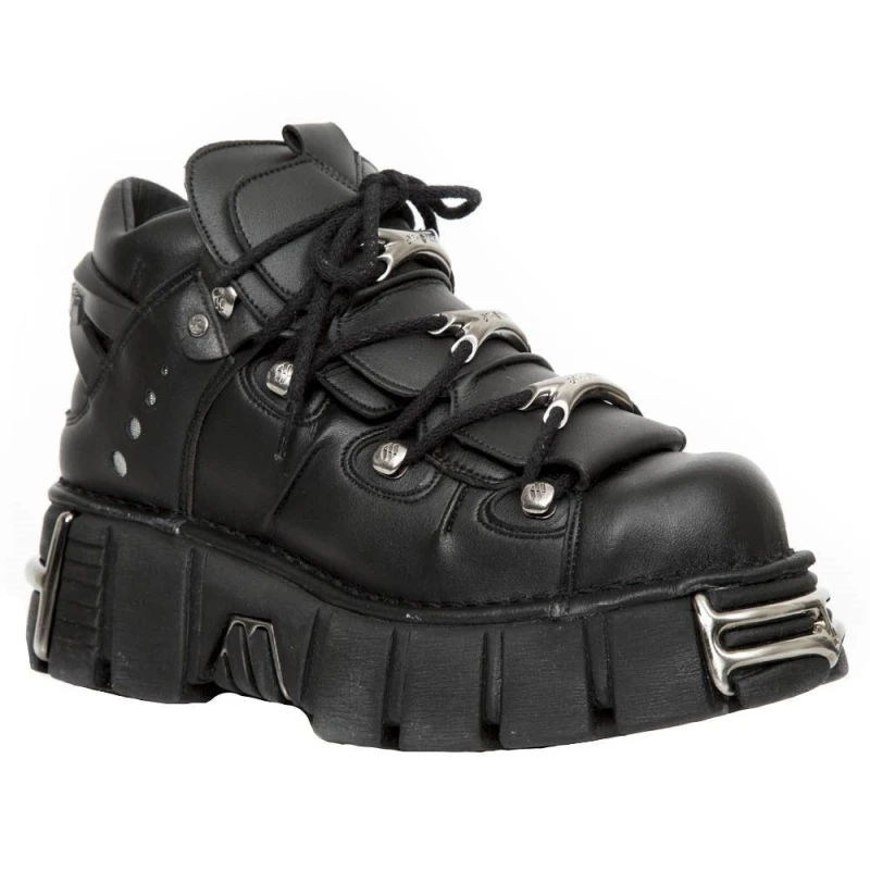 Image of New Rock New Rock Unisex Vegan Leather Gothic Boots- M-106-VS1 Black unisex