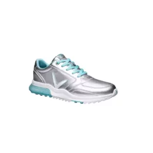 Image of Callaway 2022 Lady AURORA Golf Shoes SILVER/LIGHT Blue - UK4