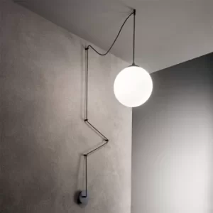 Image of Boa 1 Light Globe Ceiling Pendant Black, E27