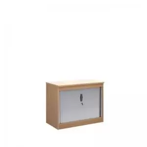 image of Systems horizontal tambour door cupboard 800mm high - beech