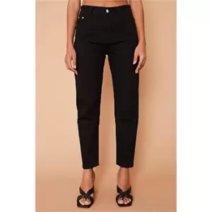 image of I Saw It First Black Petite Mom Jeans - Black