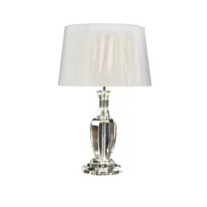 Image of Corinto Table Lamp With Round Tapered Shade Transparent, Chrome, E27